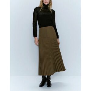 Massimo Dutti Pleated Wrap Skirt